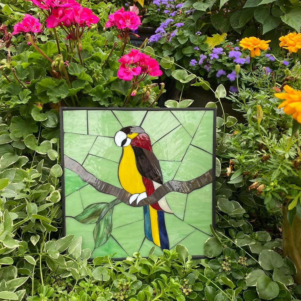 Outdoor Essentials 1 in. x 12 in. x 12 in. Square Polypropylene Parrot Decorative Garden Step Stone - Image 2