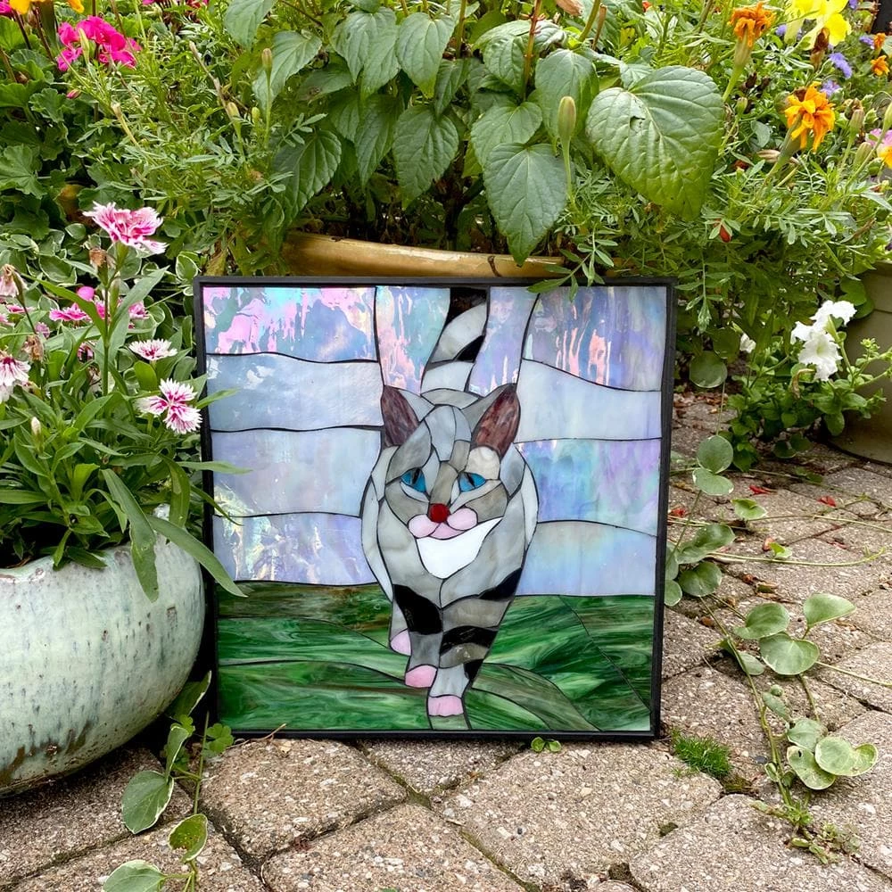 Outdoor Essentials 1 in. x 12 in. x 12 in. Square Polypropylene Cat Decorative Garden Step Stone - Image 4