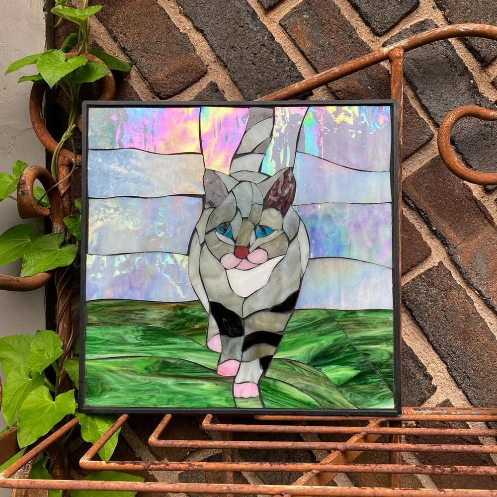 Outdoor Essentials 1 in. x 12 in. x 12 in. Square Polypropylene Cat Decorative Garden Step Stone - Image 3