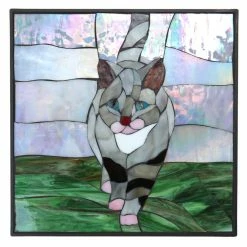 Outdoor Essentials 1 in. x 12 in. x 12 in. Square Polypropylene Cat Decorative Garden Step Stone