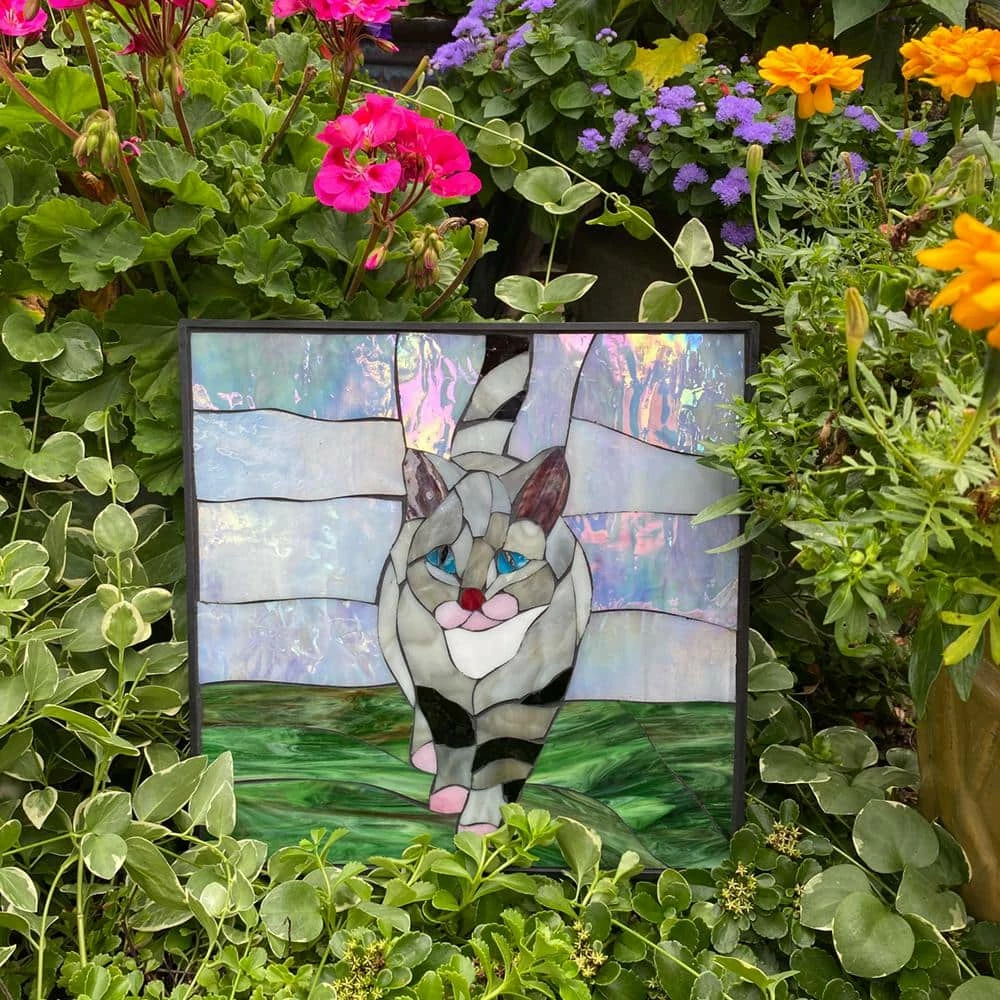 Outdoor Essentials 1 in. x 12 in. x 12 in. Square Polypropylene Cat Decorative Garden Step Stone - Image 2