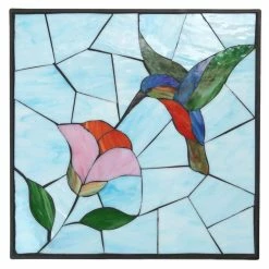 Outdoor Essentials 1 in. x 12 in. x 12 in. Square Polypropylene Hummingbird Decorative Garden Step Stone