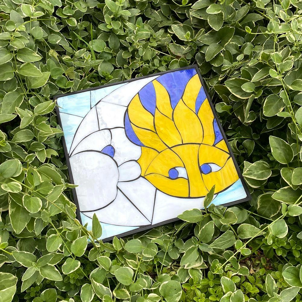 Outdoor Essentials 1 in. x 12 in. x 12 in. Square Polypropylene Celestial Decorative Garden Step Stone - Image 2