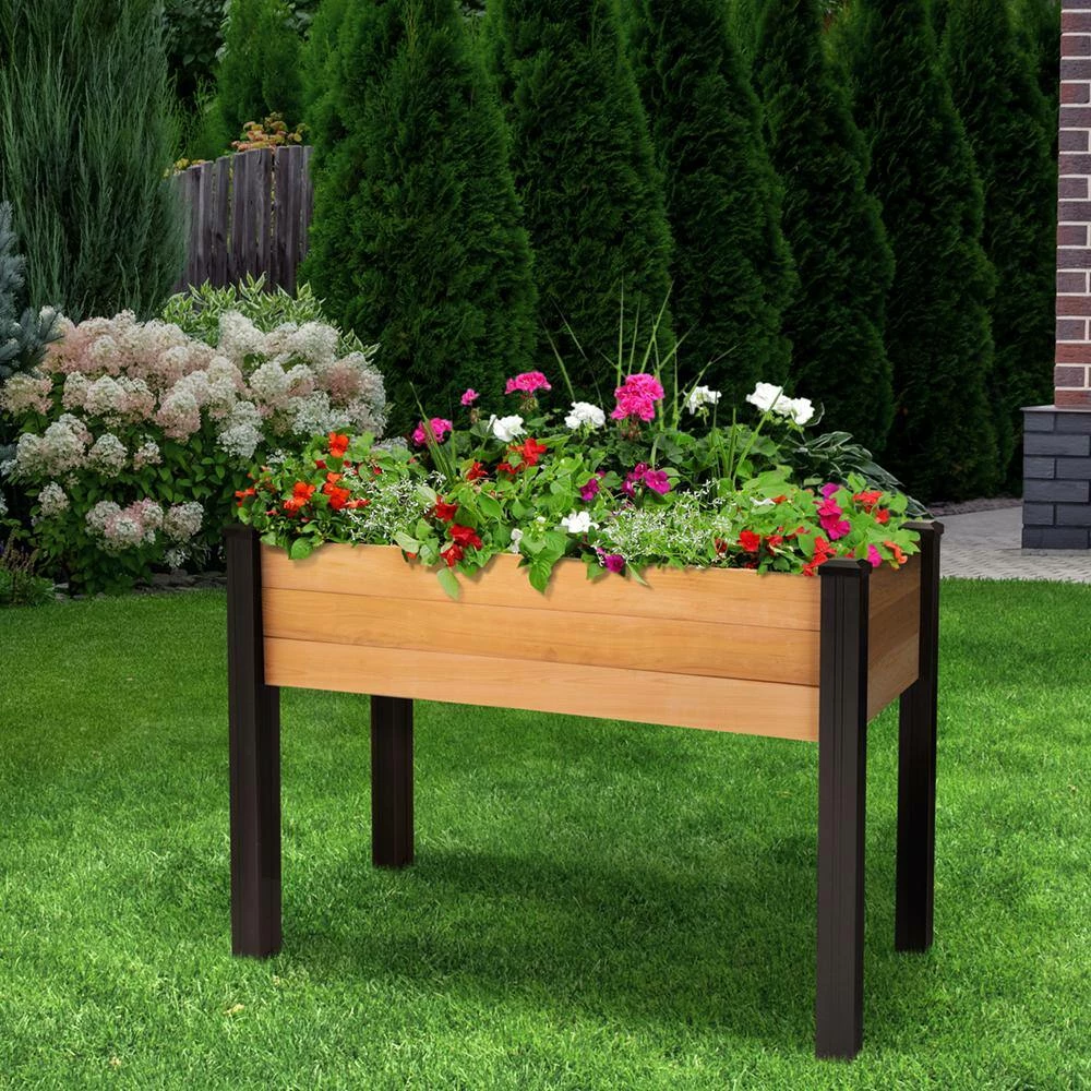 Outdoor Essentials Haven 2 ft. x 4 ft. Natural Cedar Elevated Garden Planter (Tool Free) - Image 3