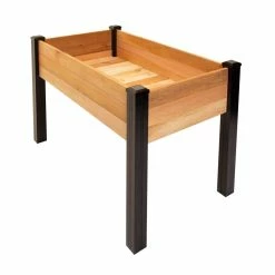 Outdoor Essentials Haven 2 ft. x 4 ft. Natural Cedar Elevated Garden Planter (Tool Free)