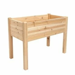 Outdoor Essentials Homestead 18 in. x 36 in. Cedar Elevated Garden Planter (Tool Free)