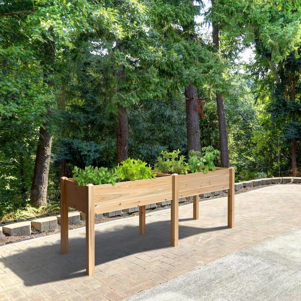 Outdoor Essentials Homestead 2 ft. x 8 ft. Cedar Elevated Garden Planter (Tool Free) - Image 3