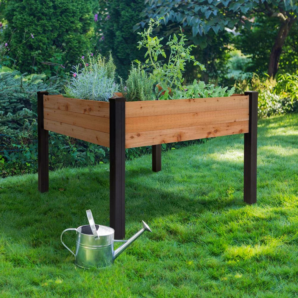 Outdoor Essentials Haven 4 ft. x 4 ft. Natural Cedar Elevated Garden Planter (Tool Free) - Image 3