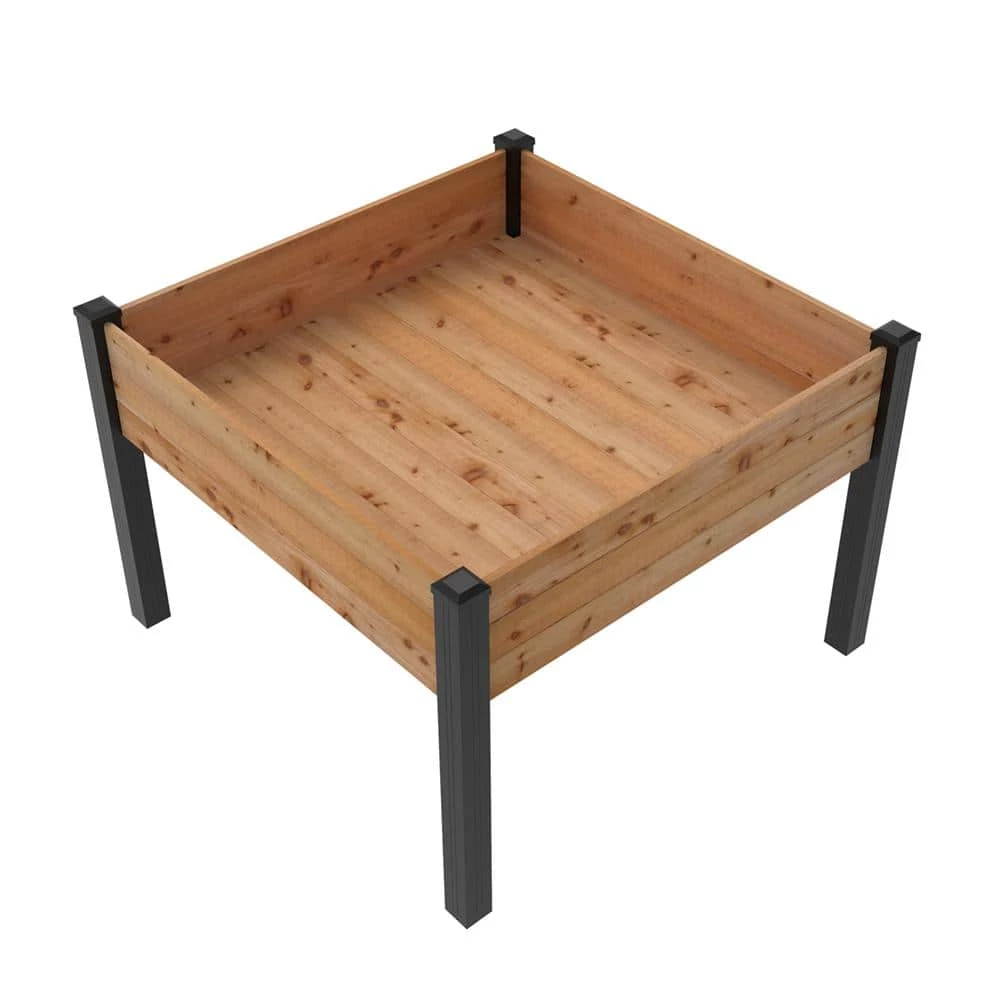 Outdoor Essentials Haven 4 ft. x 4 ft. Natural Cedar Elevated Garden Planter (Tool Free) - Image 6
