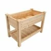Outdoor Essentials Heirloom 2 ft. x 4 ft. Cedar Elevated Garden Planter with Shelf (Tool Free)