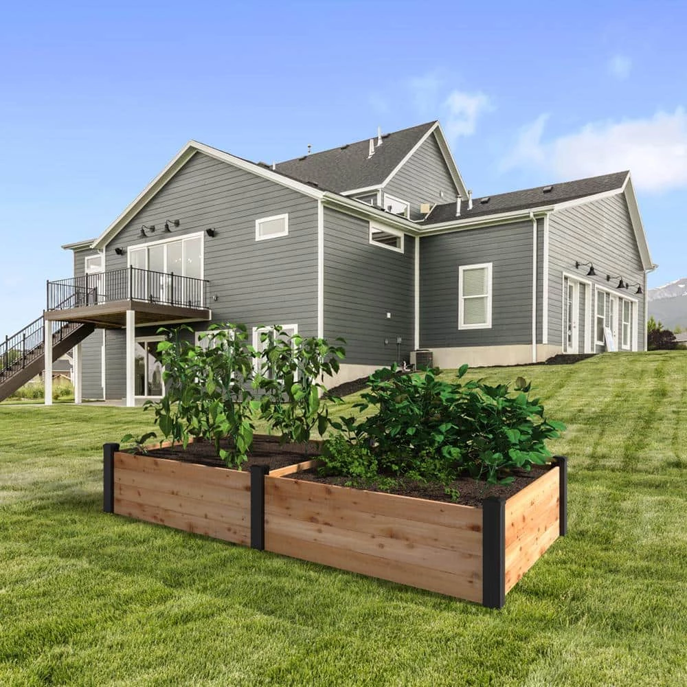 Outdoor Essentials Haven 4 ft. x 8 ft. Natural Cedar Raised Garden Bed (14 in. H) - Image 2