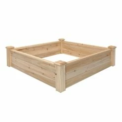Outdoor Essentials Heirloom 4 ft. x 4 ft. Deluxe Cedar Raised Garden Bed (Tool Free)