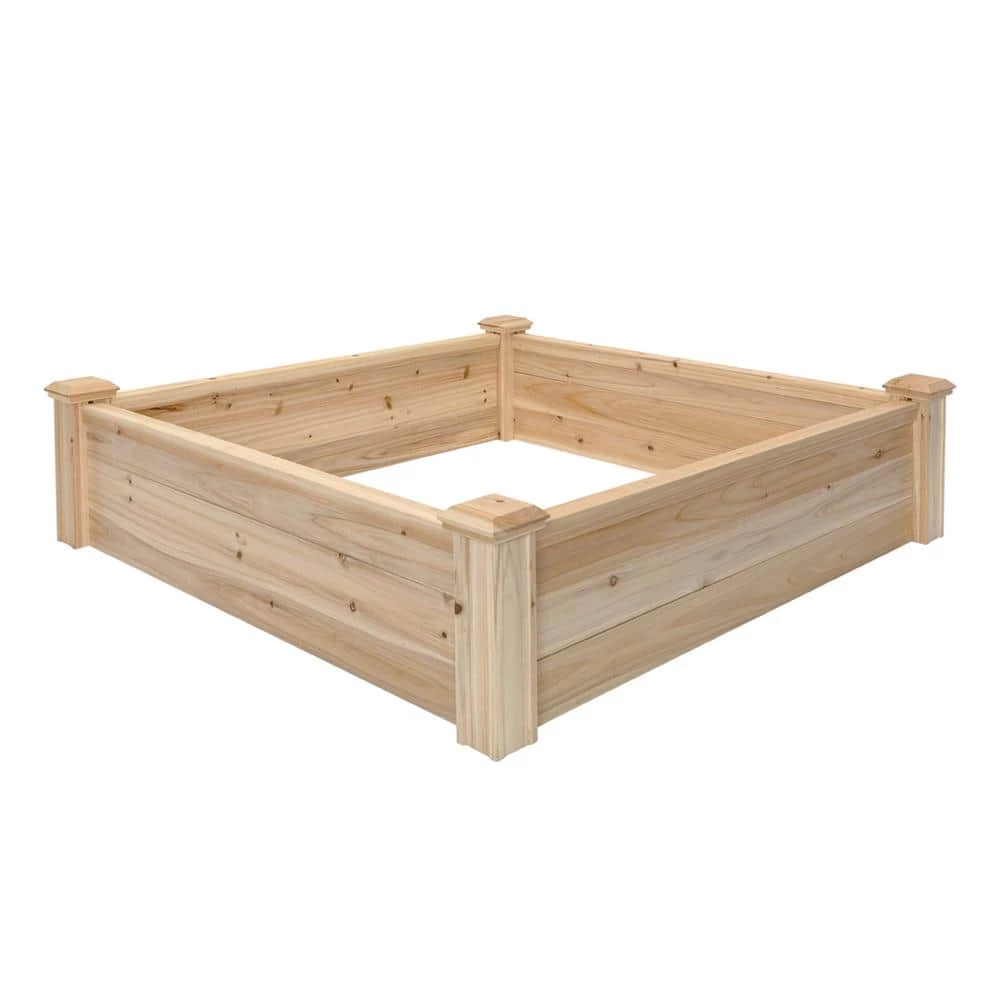Outdoor Essentials Heirloom 4 ft. x 4 ft. Deluxe Cedar Raised Garden Bed (Tool Free)