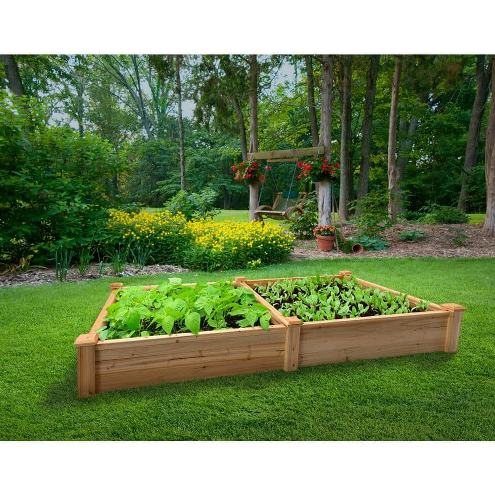 Outdoor Essentials Heirloom 4 ft. x 8 ft. Deluxe Natural Cedar Raised Garden Bed (Tool Free) - Image 4