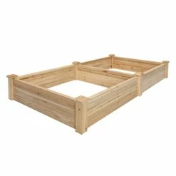 Outdoor Essentials Heirloom 4 ft. x 8 ft. Deluxe Natural Cedar Raised Garden Bed (Tool Free)