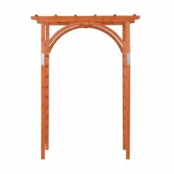 LuxenHome 85.04 in. x 62.99 in. Wood Garden Arbor