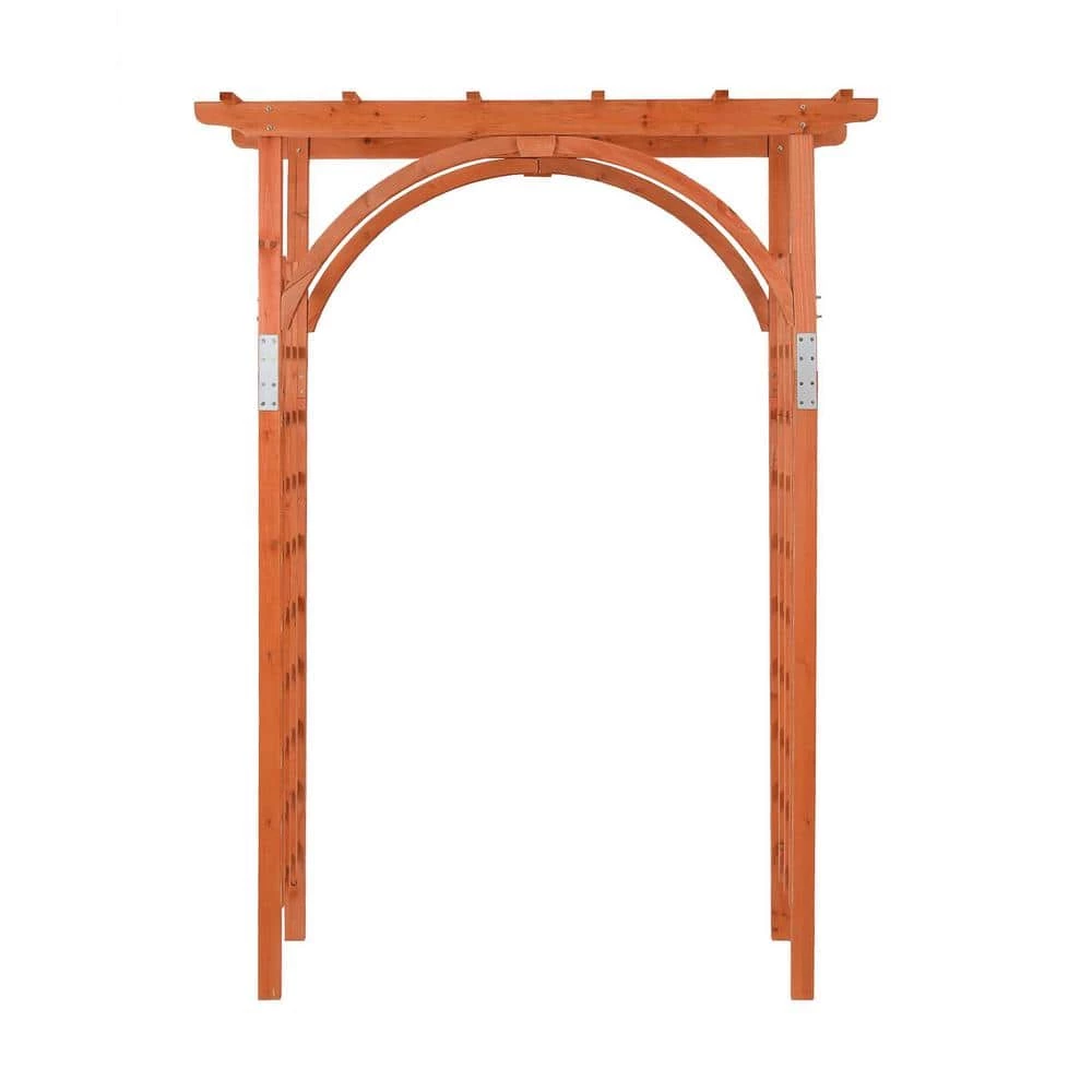 LuxenHome 85.04 in. x 62.99 in. Wood Garden Arbor