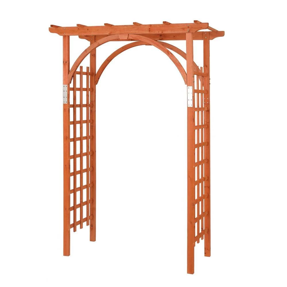 LuxenHome 85.04 in. x 62.99 in. Wood Garden Arbor - Image 3