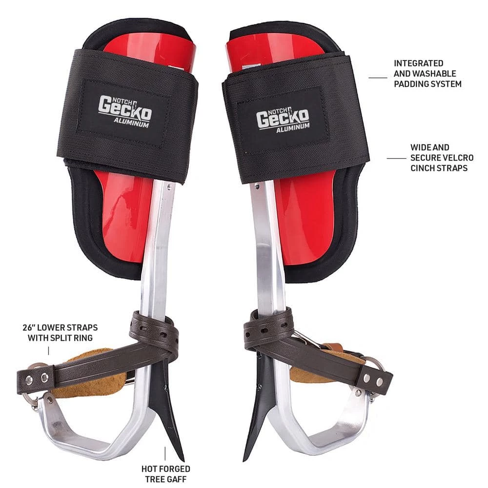 Notch Gecko Classic Aluminum Climbers Pole Gaffs with Straps - Image 2