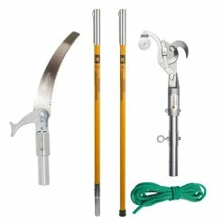 Notch 15 in. Steel Blade 12 ft. Pole Fiberglass Pole Saw Set