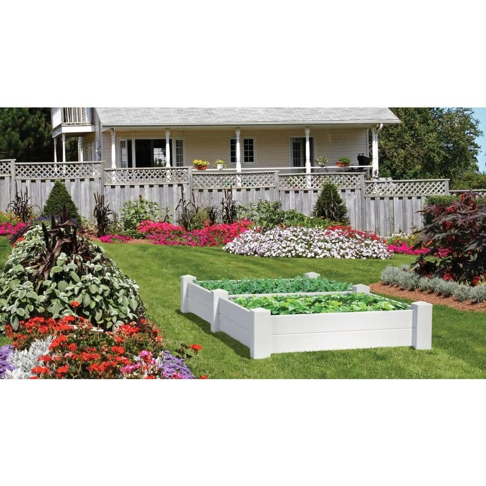 Outdoor Essentials Somerset 4 ft. x 4 ft. Vinyl Raised Garden Bed Extension Kit - Image 2