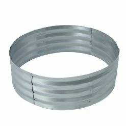 LuxenHome 36 in. Galvanized Metal Round Raised Garden Bed