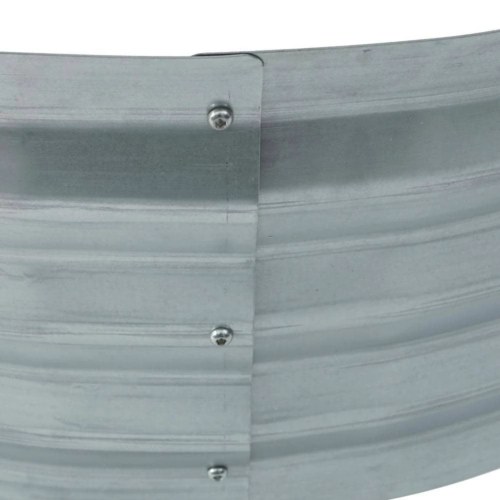 LuxenHome 36 in. Galvanized Metal Round Raised Garden Bed - Image 3