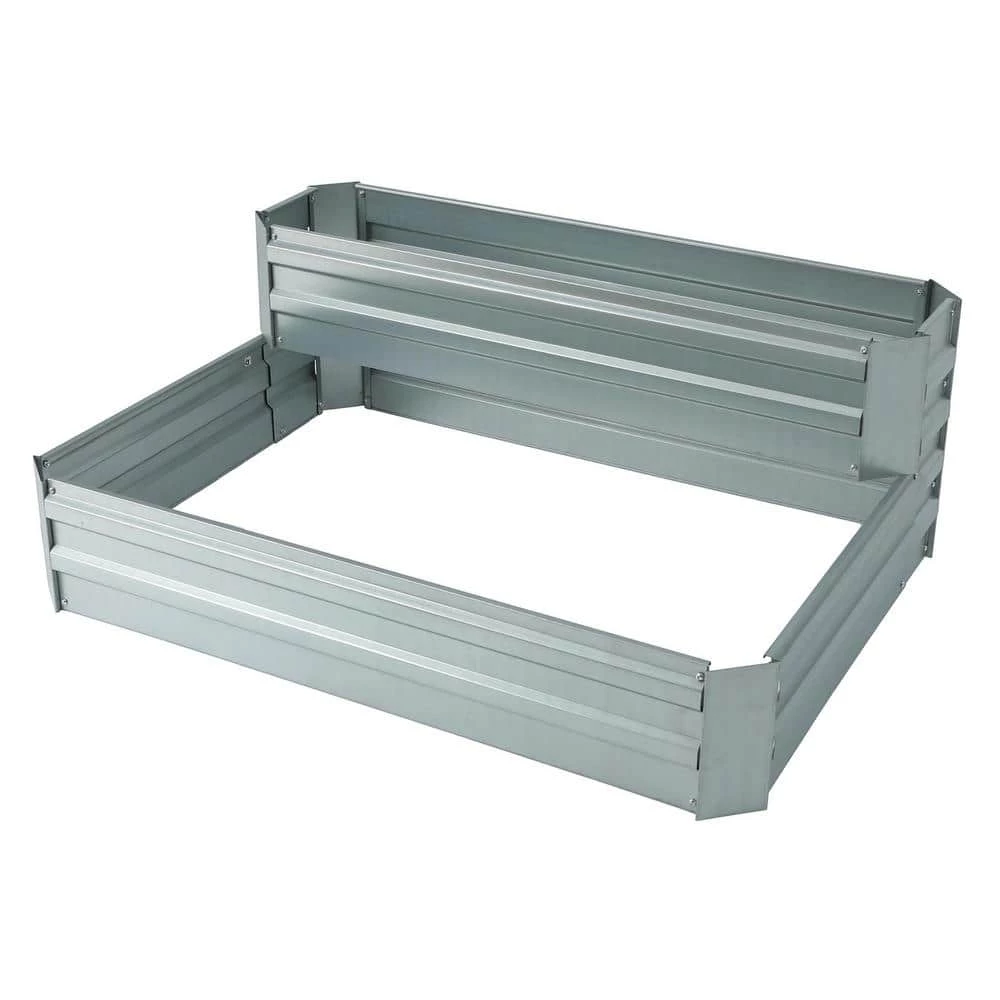 LuxenHome 2-Tier Galvanized Metal Raised Garden Bed - Image 6