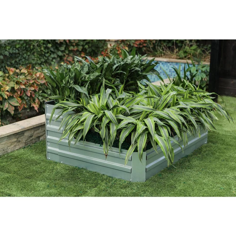 LuxenHome 2-Tier Galvanized Metal Raised Garden Bed - Image 10