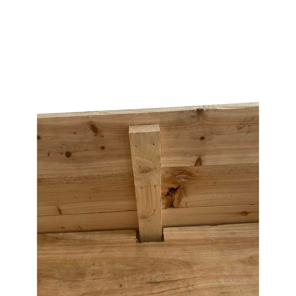 Ejoy 40 in. x 12 in. x 24in. Solid Wood Mobile Planter Barrier in Unfinished Wood Color - Image 6