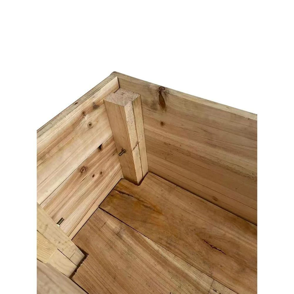 Ejoy 40 in. x 12 in. x 24in. Solid Wood Mobile Planter Barrier in Unfinished Wood Color - Image 5