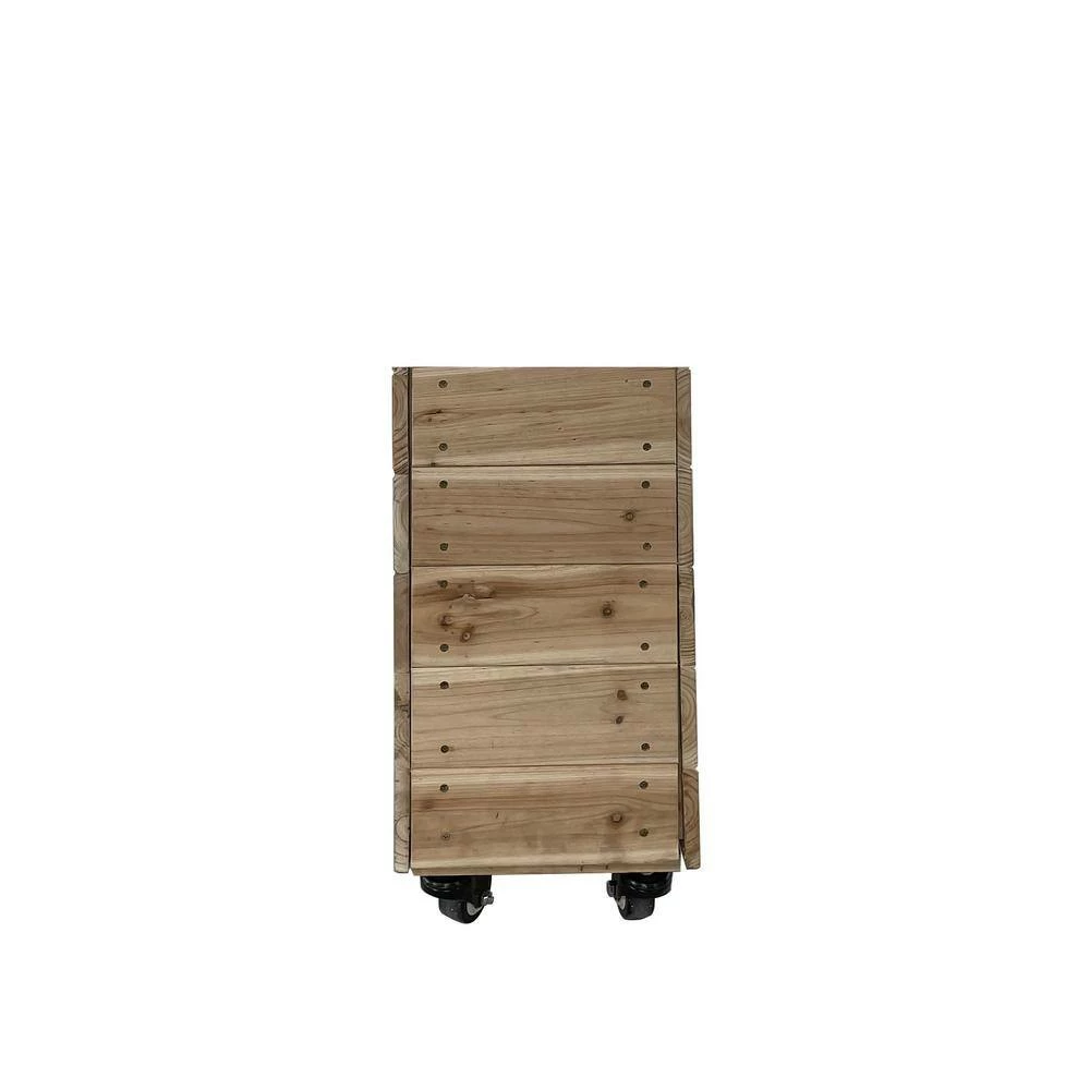 Ejoy 40 in. x 12 in. x 24in. Solid Wood Mobile Planter Barrier in Unfinished Wood Color - Image 4