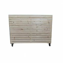 Ejoy 48 in. x 32 in. x 16 in. Solid Wood Mobile Planter Barrier in Unfinished Wood Color