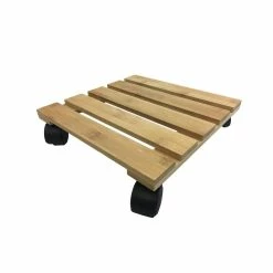 Wagner 2.75 in. H x 11.4 in. Dia, Square Bamboo Plant Caddy,