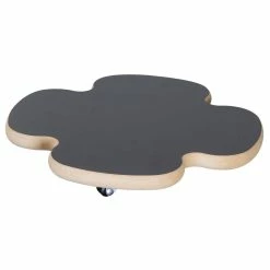 Wagner 13 in. Dia, 1.625 in. H Black Clover Decor Wooden Plant Caddy