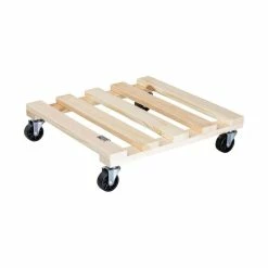 Wagner 15 in. Dia, 3.75 in. H Natural Pine Square Plant Caddy