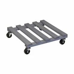 Wagner 15 in. Dia, 3.75 in. H Gray Square Pine Plant Caddy