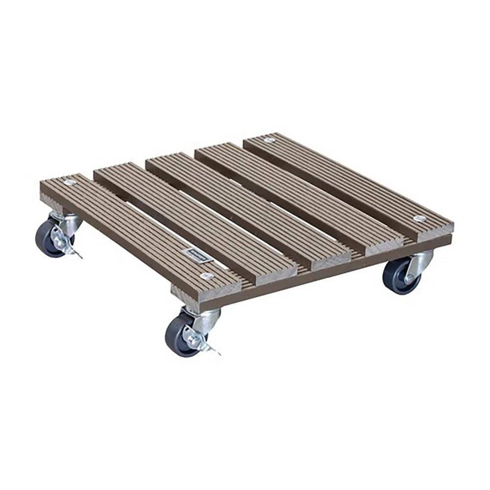 Wagner 2.75 in. H, 11.4 in. Dia Taupe Square WPC Plant Caddy