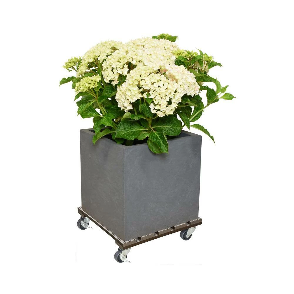 Wagner 2.75 in. H, 11.4 in. Dia Taupe Square WPC Plant Caddy - Image 2