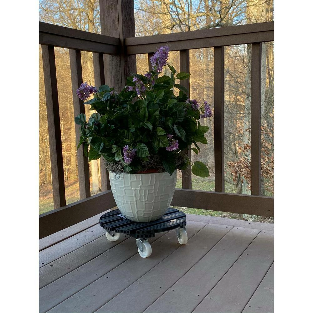 Wagner 15.1 in. Large Gray Round WPC Plant Caddy - Image 5