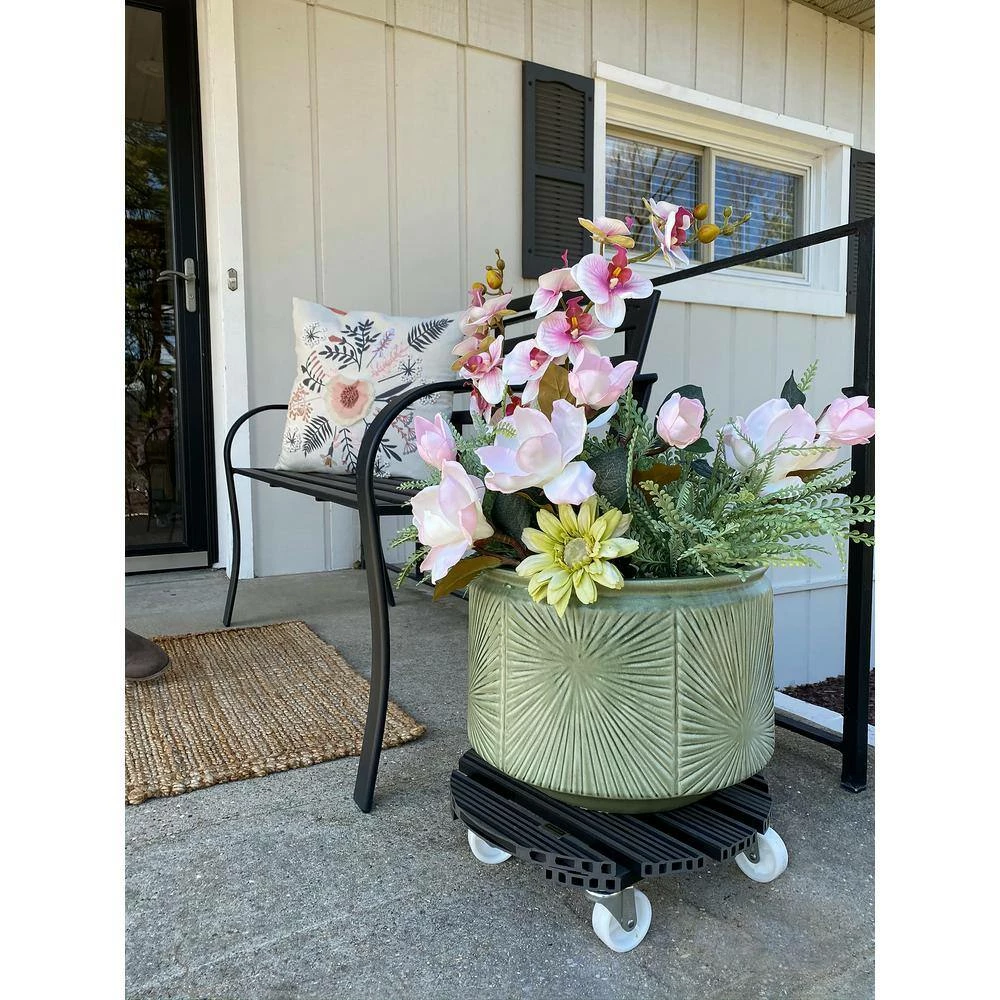 Wagner 15.1 in. Large Gray Round WPC Plant Caddy - Image 3