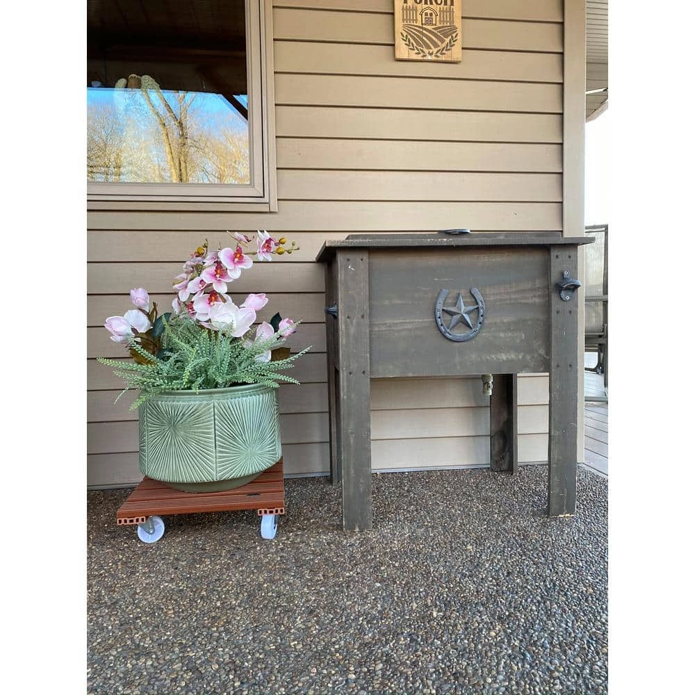 Wagner 15.4 in. Terra Cotta Large Square WPC Plant Caddy - Image 4