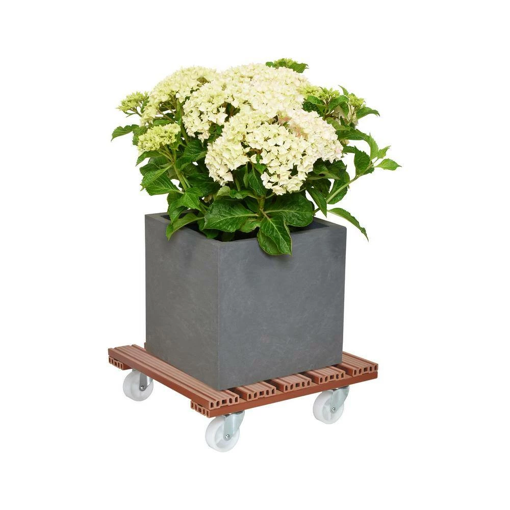 Wagner 15.4 in. Terra Cotta Large Square WPC Plant Caddy - Image 2