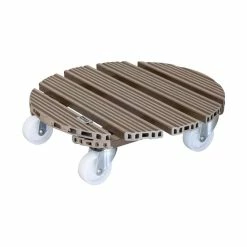 Wagner 4.5 in. H, 15.1 in. Dia Taupe Large Round WPC Plant Caddy