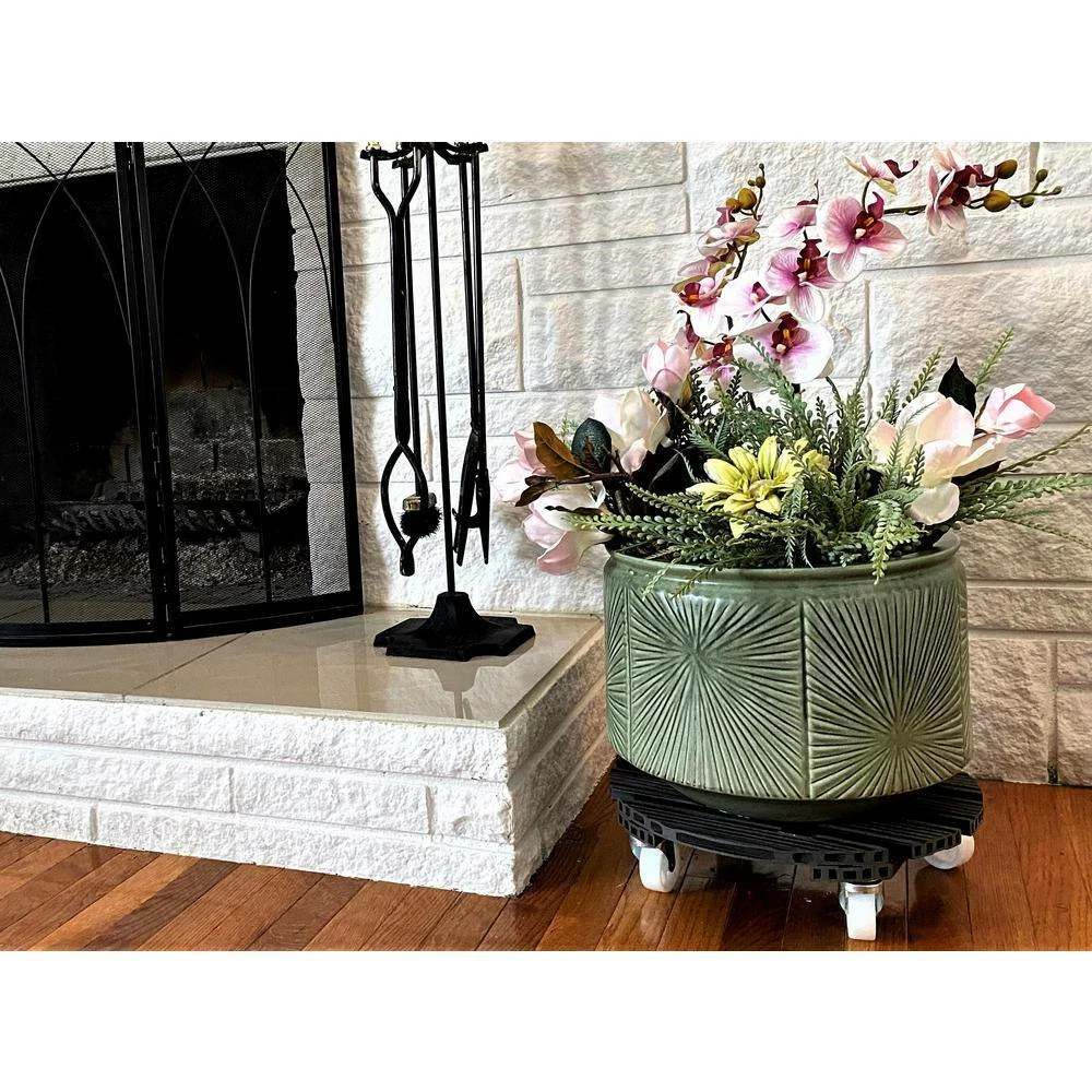 Wagner 20 in. Gray Extra Large Round WPC Plant Caddy - Image 3