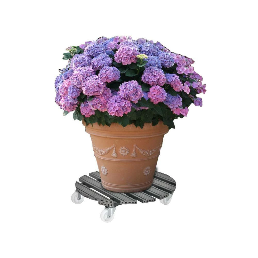 Wagner 20 in. Gray Extra Large Round WPC Plant Caddy - Image 2