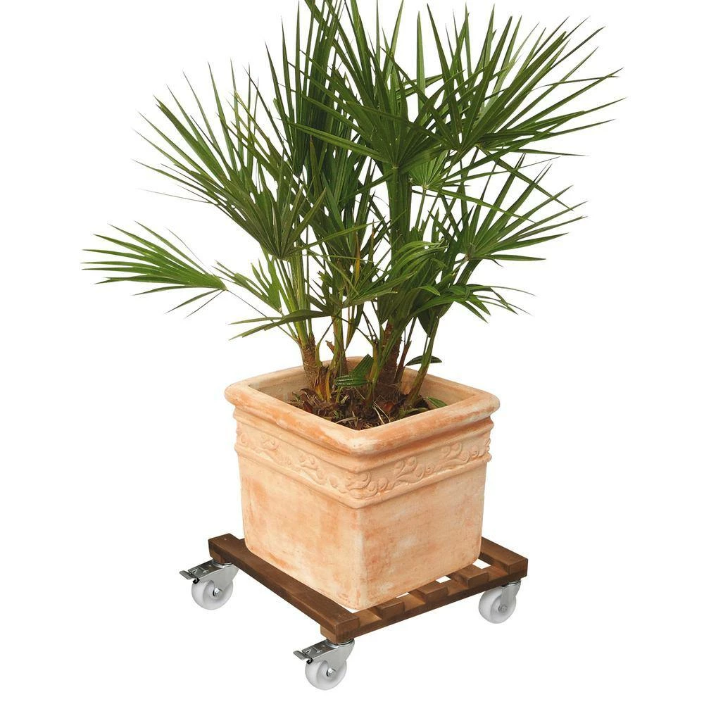 Wagner 17.7 in. Dia, 5.25 in. H Beech Square Wooden Plant Caddy - Image 2