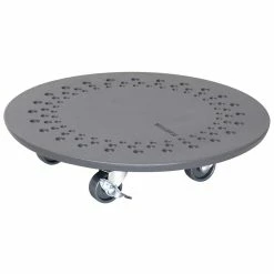 Wagner 13.4 in. Charcoal Round Stone Plant Caddy