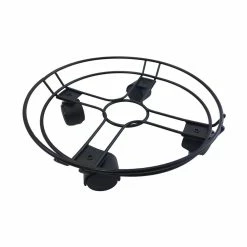 Wagner 11.8 in. Black Round Wire Plant Caddy