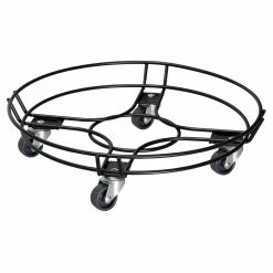 Wagner 15 in. Black Round Steel Wire Plant Caddy